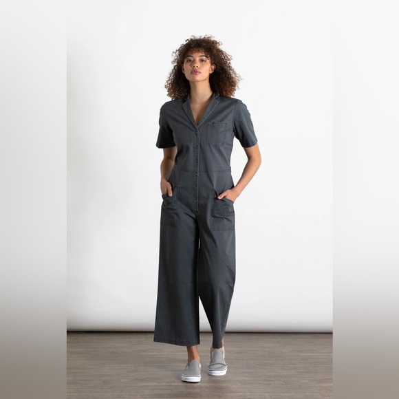 Bridge & Burn The Lou Utility Jumpsuit NWT NEW Large Slate - Picture 3 of 13